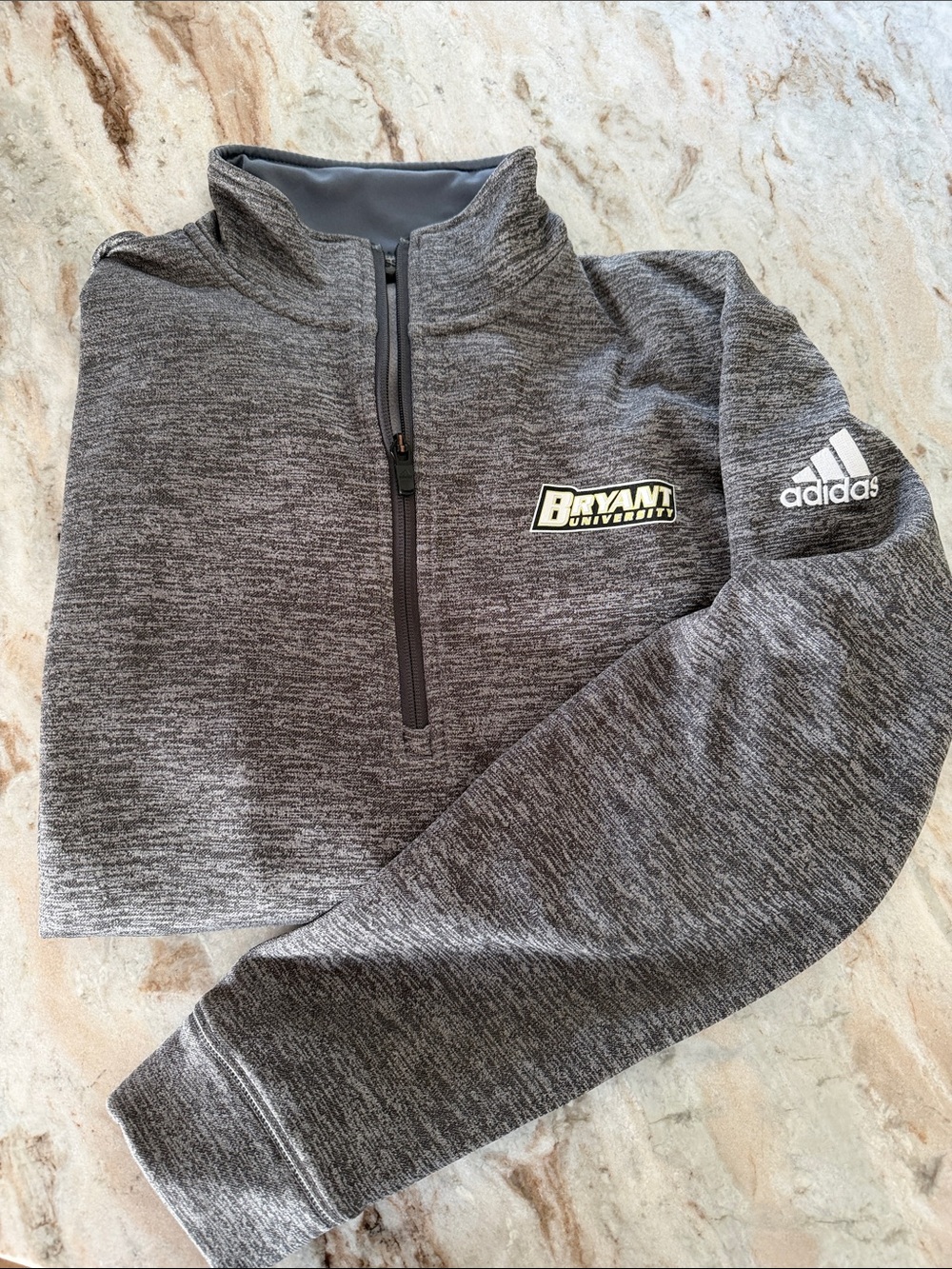Bryant adidas Gray Heather Quarter-Zip Pullover